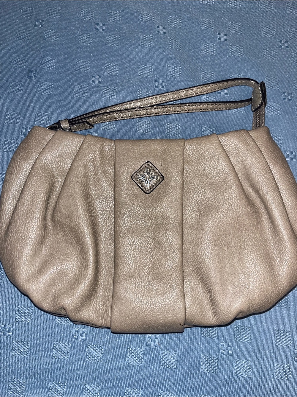 Simply Vera Taupe Crescent Wristlet Bag